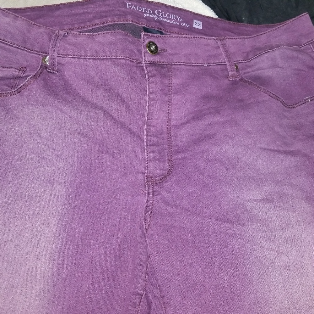Purple straight legs jeans